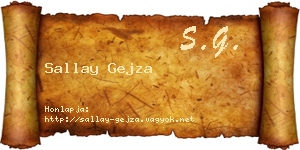 Sallay Gejza névjegykártya
